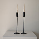BLACK METAL CANDLE HOLDER (SET OF TWO)