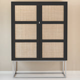 BESTA CANE CLOSED WEAVE TALL CABINET